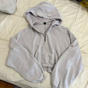 Wild Fable Light Gray Cropped Hoodie